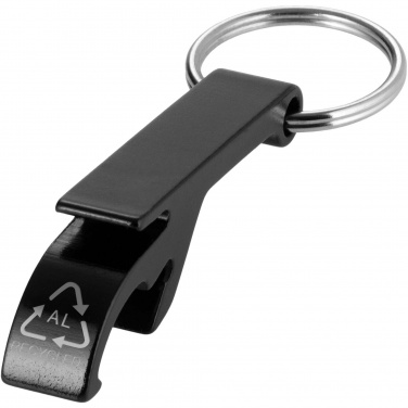 Logo trade promotional gift photo of: Tao RCS recycled aluminium bottle and can opener with keychain 