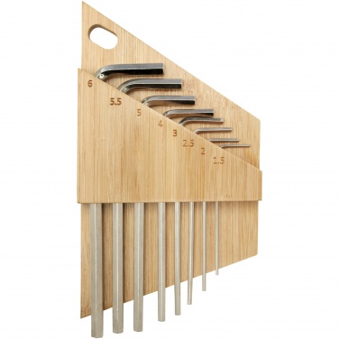 Logotrade promotional item image of: Allen bamboo hex key tool set