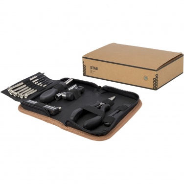 Logo trade promotional gift photo of: Spike 24-piece RCS recycled plastic tool set with cork pouch