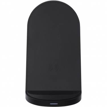 Logo trade promotional gifts image of: Loop 15W dual coil RCS recycled plastic wireless charging stand