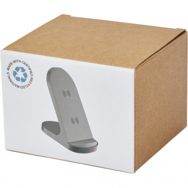 Logotrade promotional gift picture of: Loop 15W dual coil RCS recycled plastic wireless charging stand