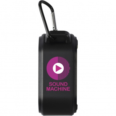 Logotrade promotional giveaways photo of: Solo 3W IPX5 RCS recycled plastic solar Bluetooth® speaker with carabiner 