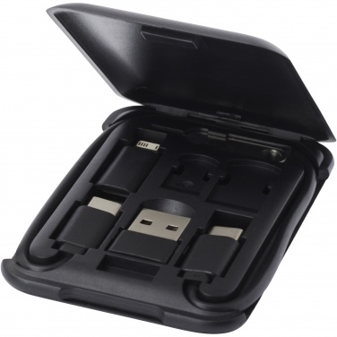 Logo trade corporate gifts picture of: Savvy recycled plastic modular charging cable with phone holder