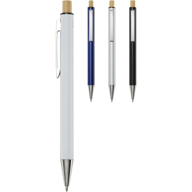 Logo trade promotional giveaways picture of: Cyrus recycled aluminium ballpoint pen (black ink)