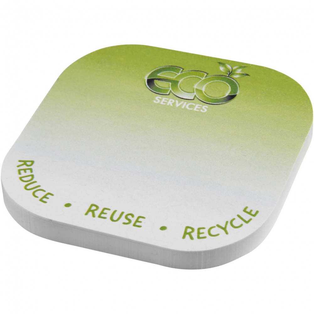 Logo trade promotional products image of: Sticky-Mate® square-shaped recycled sticky notes with rounded corners