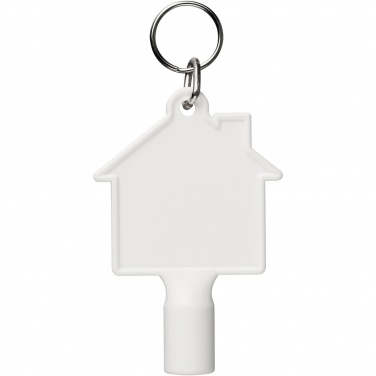 Logotrade promotional item image of: Maximilian house-shaped recycled utility key keychain
