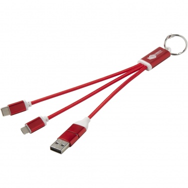 Logotrade advertising product image of: Metal 4-in-1 recycled aluminium charging cable with keychain