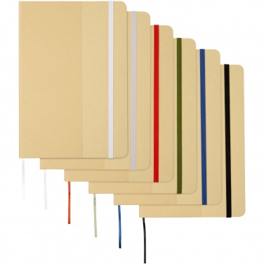 Logo trade promotional merchandise photo of: Nelida A5 recycled cardboard hard cover notebook