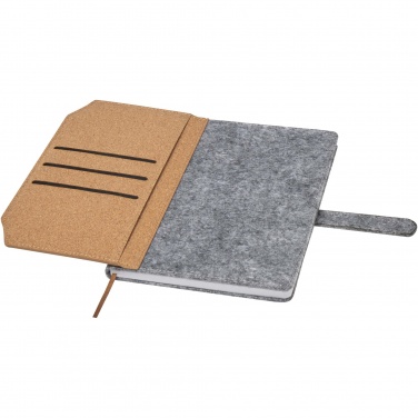 Logotrade promotional gift picture of: Viviana A5 recycled felt and cork notebook