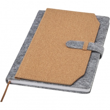 Logo trade promotional giveaway photo of: Viviana A5 recycled felt and cork notebook
