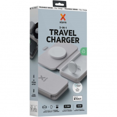 Logo trade promotional gift photo of: Xtorm XWF31 15W foldable 3-in-1 wireless travel charger