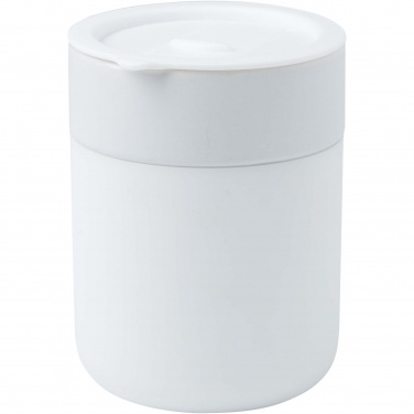 Logo trade business gifts image of: Java 330 ml ceramic tumbler with silicone wrap and plastic lid