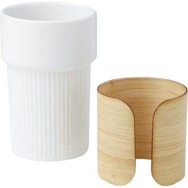Logotrade business gift image of: Tumbler Fika 340 ml with bamboo sleeve