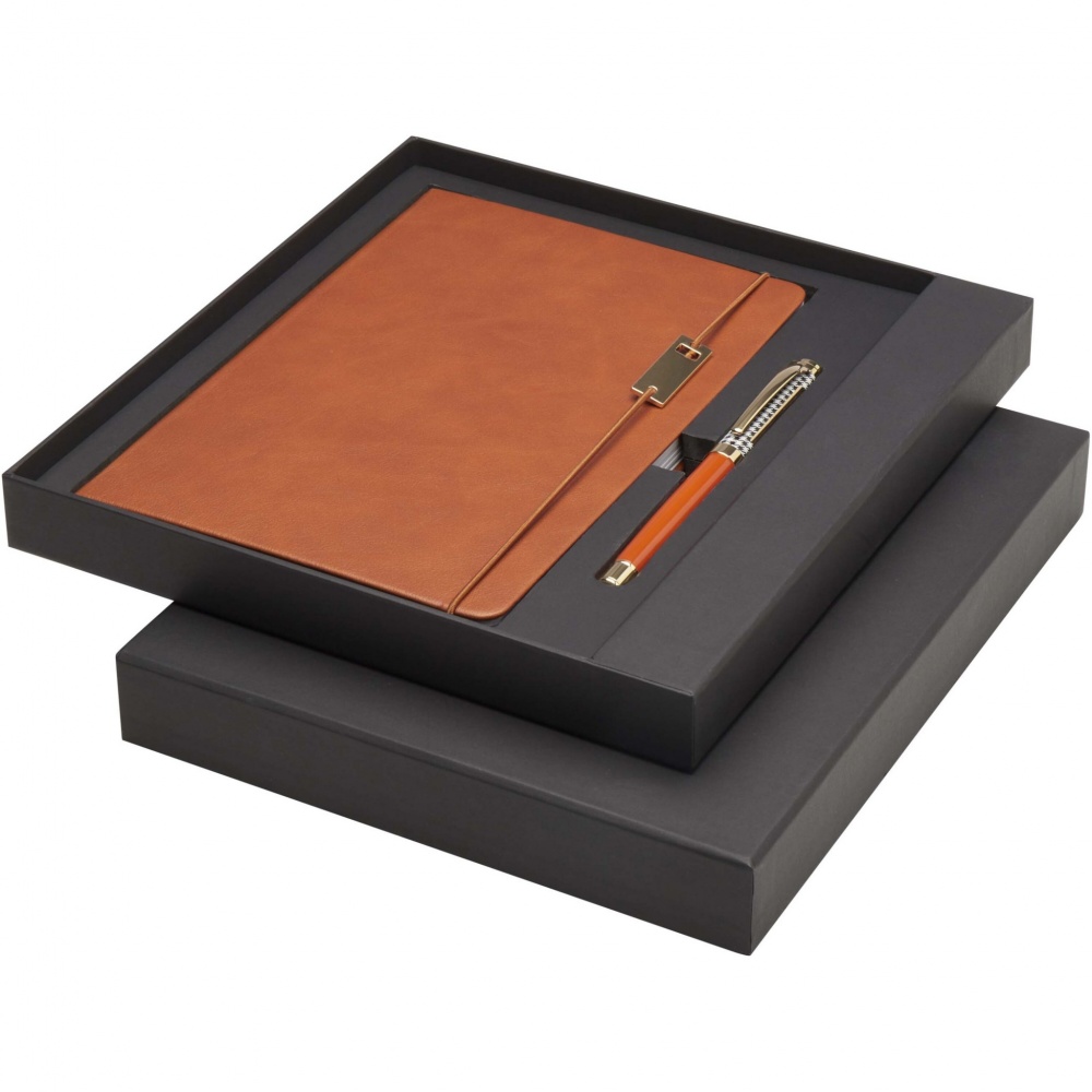 Logo trade advertising products image of: Legato A5 notebook and rollerball pen set 