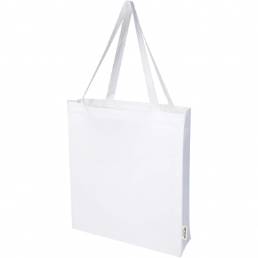 Logo trade promotional gifts image of: Madras 140 g/m² GRS recycled cotton gusset tote bag