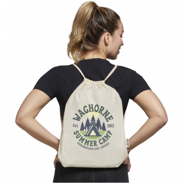 Logotrade promotional gift image of: Oregon 140 g/m² GRS recycled cotton drawstring bag