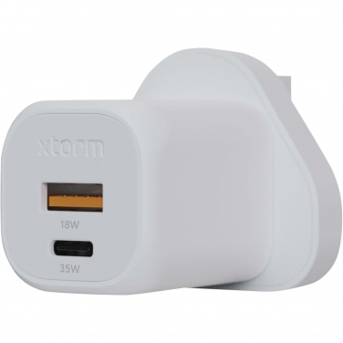 Logo trade promotional merchandise picture of: Xtorm XEC035 GaN² Ultra 35W wall charger - UK plug