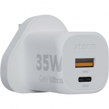Logo trade promotional gift photo of: Xtorm XEC035 GaN² Ultra 35W wall charger - UK plug