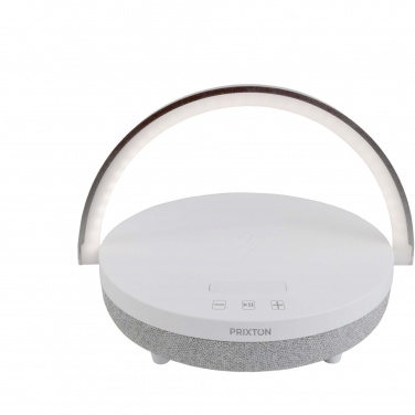 Logotrade advertising products photo of: Prixton 4-in-1 10W Bluetooth® speaker with LED light and wireless charging base
