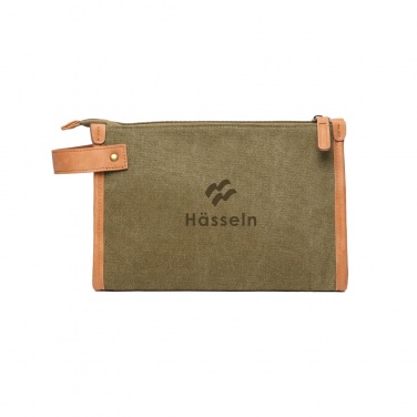 Logo trade promotional merchandise image of: VINGA Bosler GRS recycled canvas toiletry bag