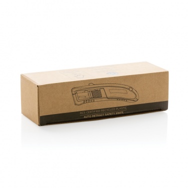 Logotrade promotional gift picture of: RCS certified recycled plastic Auto retract safety knife