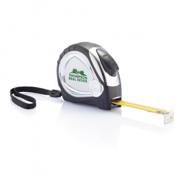 Logo trade promotional merchandise photo of: Chrome plated auto stop tape measure