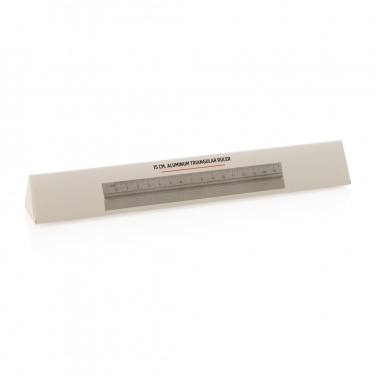 Logo trade promotional gifts picture of: 15cm. Aluminum triangular ruler