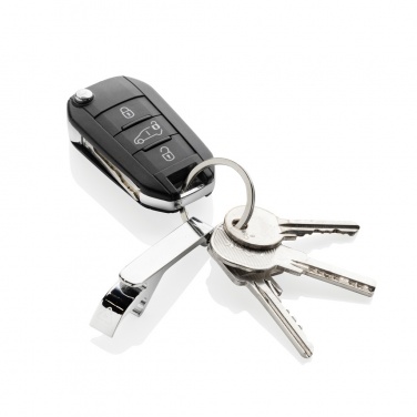 Logo trade promotional giveaways image of: RCS recycled zinc alloy bottle opener keychain