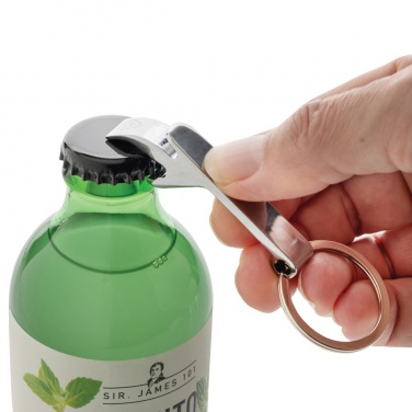 Logo trade corporate gifts image of: RCS recycled zinc alloy bottle opener keychain