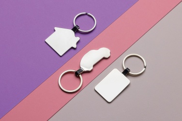 Logo trade promotional gift photo of: RCS recycled zinc alloy house keyring