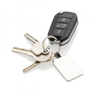 Logotrade business gift image of: RCS recycled zinc alloy rectangle keyring