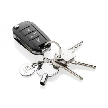 Logo trade promotional product photo of: RCS recycled zinc alloy radiator key keychain with coin