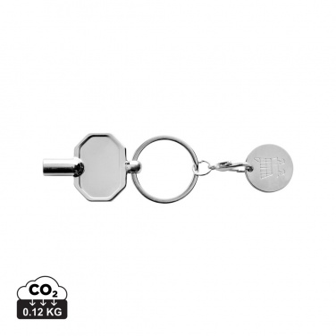 Logotrade promotional merchandise photo of: RCS recycled zinc alloy radiator key keychain with coin