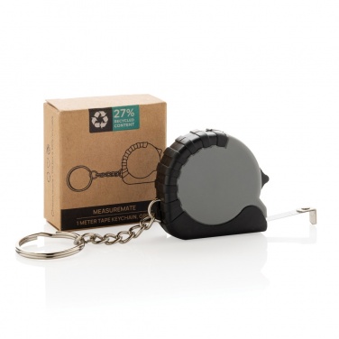 Logo trade corporate gifts image of: MeasureMate RCS reycled ABS 1 meter tape keychain