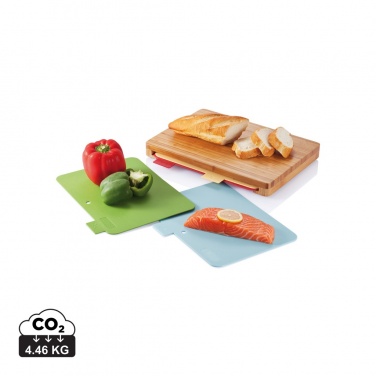 Logo trade promotional items image of: Cutting board with 4pcs hygienic boards