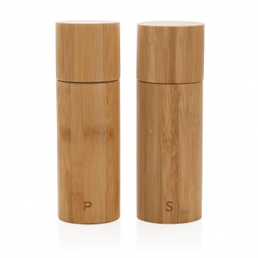 Logo trade promotional giveaway photo of: Ukiyo bamboo salt and pepper mill set