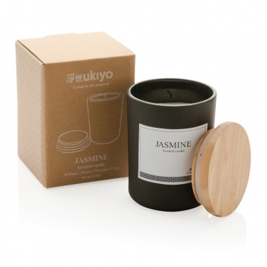 Logo trade promotional items image of: Ukiyo deluxe scented candle with bamboo lid