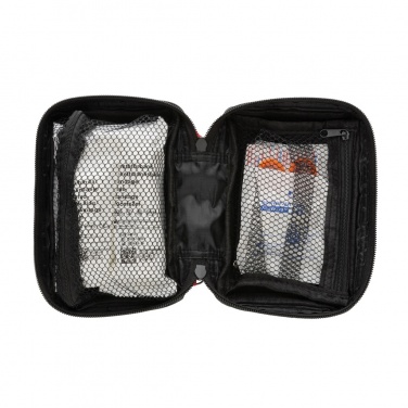 Logo trade corporate gifts image of: RCS recycled nubuck PU pouch  first aid set