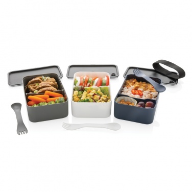 Logo trade advertising products picture of: GRS recycled PP lunch box with spork