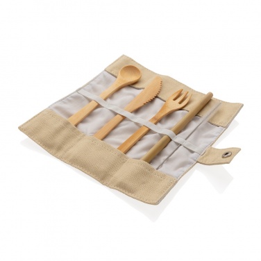 Logotrade promotional products photo of: Reusable bamboo travel cutlery set