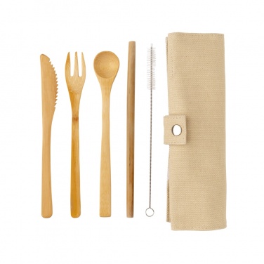 Logo trade corporate gift photo of: Reusable bamboo travel cutlery set