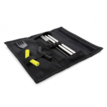 Logo trade advertising product photo of: Tierra 2pcs straw and cutlery set in pouch