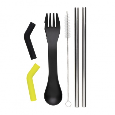 Logotrade promotional gifts photo of: Tierra 2pcs straw and cutlery set in pouch
