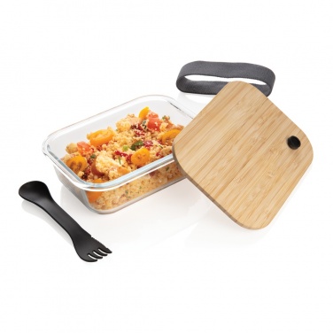 Logo trade promotional product photo of: Glass lunchbox with bamboo lid