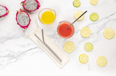 Logo trade promotional giveaway photo of: Reusable stainless steel 3 pcs straw set