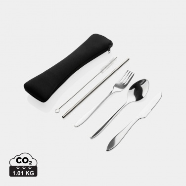 Logotrade promotional product picture of: 4 PCS stainless steel re-usable cutlery set