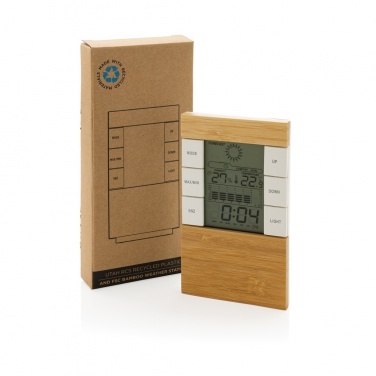 Logo trade promotional gifts picture of: Utah RCS rplastic and bamboo weather station