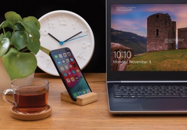 Logotrade promotional gift image of: Bamboo phone stand XD