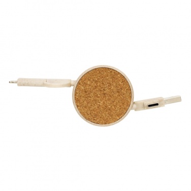 Logotrade promotional giveaways photo of: Cork and Wheat 6-in-1 retractable cable