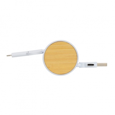 Logo trade promotional merchandise image of: RCS recycled plastic Ontario 6-in-1 retractable cable